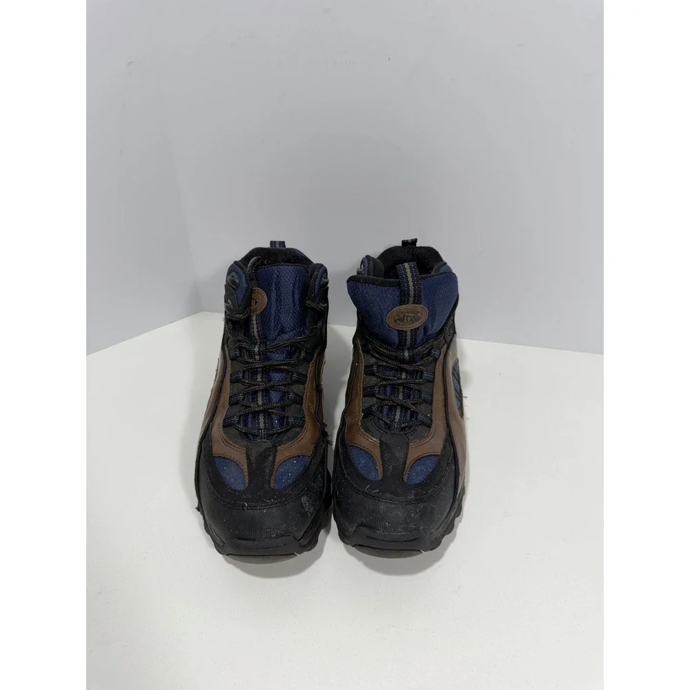 Rugged Outback Mens Hiking Boots Brown Navy Blue Mid Top Trail Shoes 10733 Sz 11